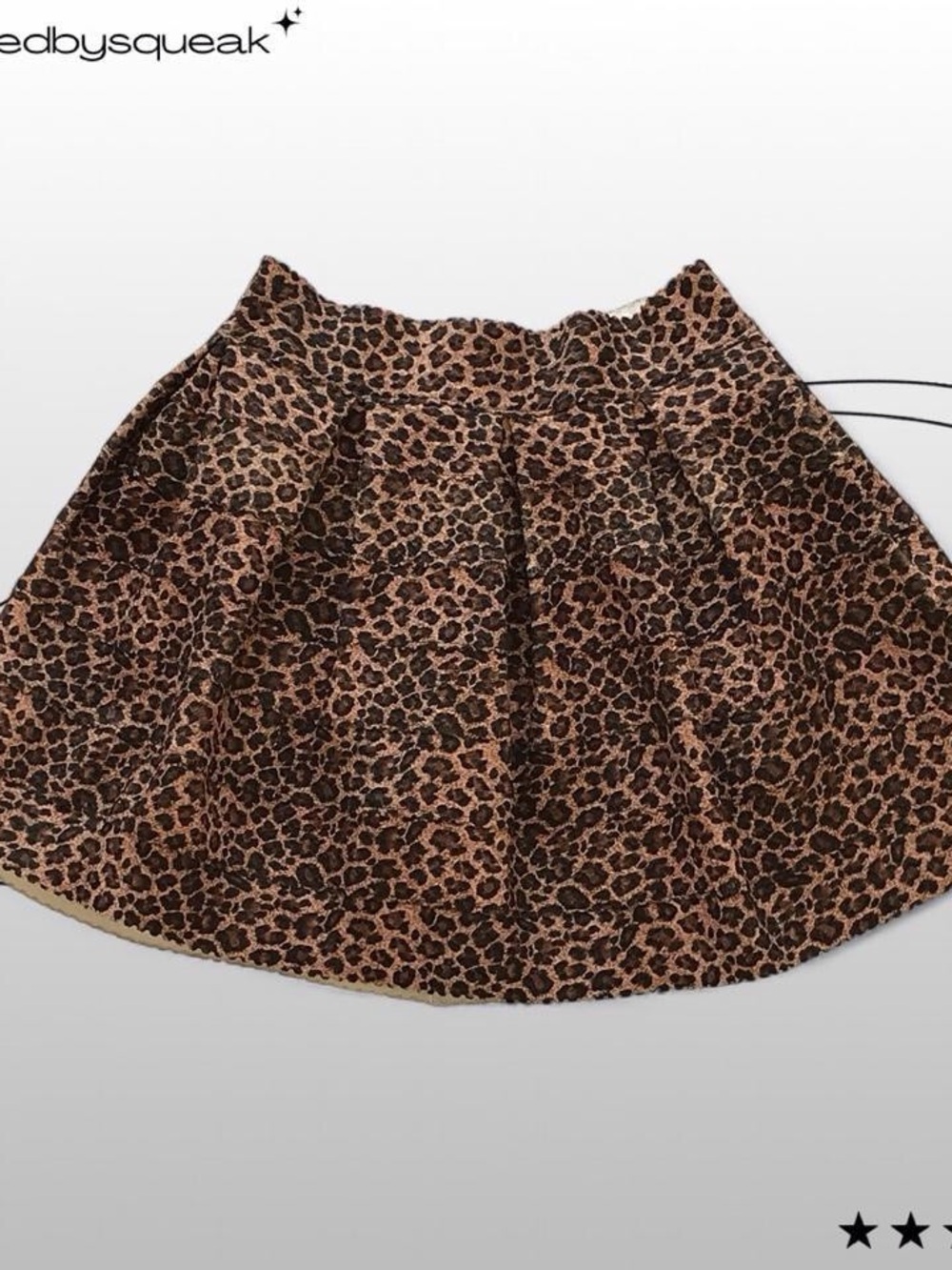 Wild Cat Animal Print Pleated Bandage Mini Skirt Medium Boho Indie Tumblr